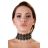 Obojok čipkový Cottelli Collection Rhinestone Choker black