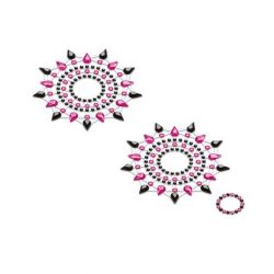 Lepítka GLORIA glittering jewelry black and pink 2 ks