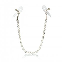 Štipce na bradavky CalExotic Crystal Chain Nipple Clamps silver