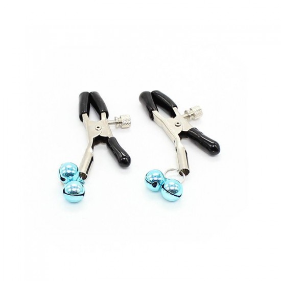 Štipce na bradavky so zvončekmi Bad Women adjustable nipple clamps