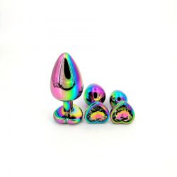 Kolík análny multicolor Heart plug