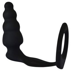 Análny kolík DARK Fantasy na masáž prostaty s erekčným krúžkom