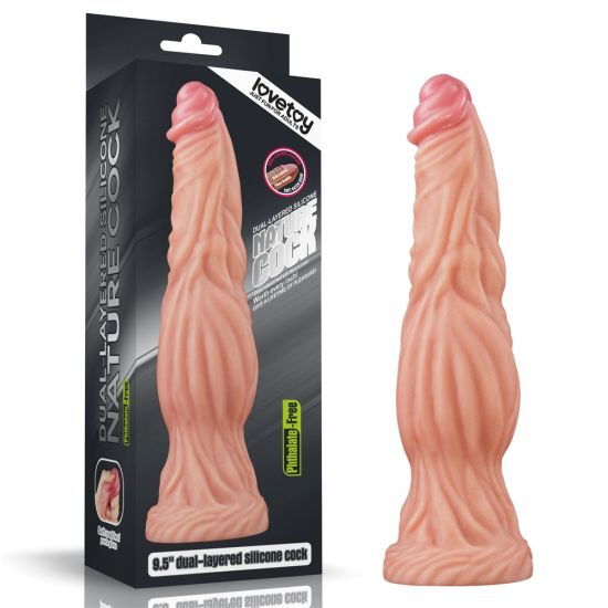 Votrelec, dvojvrstvové silikónové dildo, dĺžka 24cm