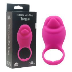 Silicone LOVE ring Tongue, silikónový erekčný krúžok na penis, nabíjací, vodeodolný