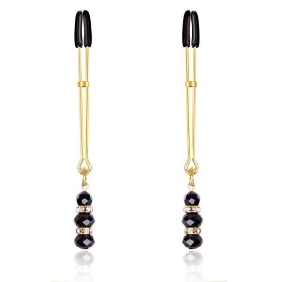 Klipy so sklenenými korálkami, škripce na bradavky Love adjustable nipple clamps