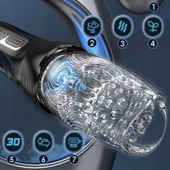 Masturbační pohár Belluci s automatickým rotátorem 360 stupňů, pro muže