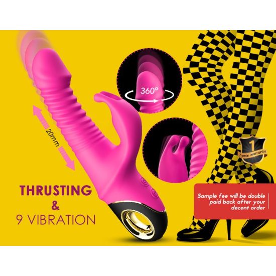 Vibrátor ZING na bod G pre ženy, teleskopické vibrátory s králikom s 10 vibračnými režimami, stimulátor klitorisu, erotické sexuálne hračky pre ženy a páry.