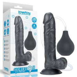 9'' Squirt Extreme Dildo STRIEKAJÚCE - Čierne, 23 cm dĺžka, priemer 4,4 cm, vhodne pre anál
