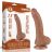 19,5 cm dvouvrstvý dildo v hnědé barvě s pohyblivým povrchem, posuvná kůže jako když honíte rukou, NOVINKA