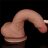19,5 cm dvouvrstvý dildo v hnědé barvě s pohyblivým povrchem, posuvná kůže jako když honíte rukou, NOVINKA