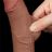 19,5 cm dvouvrstvý dildo v hnědé barvě s pohyblivým povrchem, posuvná kůže jako když honíte rukou, NOVINKA