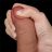 19,5 cm dvouvrstvý dildo v hnědé barvě s pohyblivým povrchem, posuvná kůže jako když honíte rukou, NOVINKA