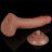 19,5 cm dvouvrstvý dildo v hnědé barvě s pohyblivým povrchem, posuvná kůže jako když honíte rukou, NOVINKA