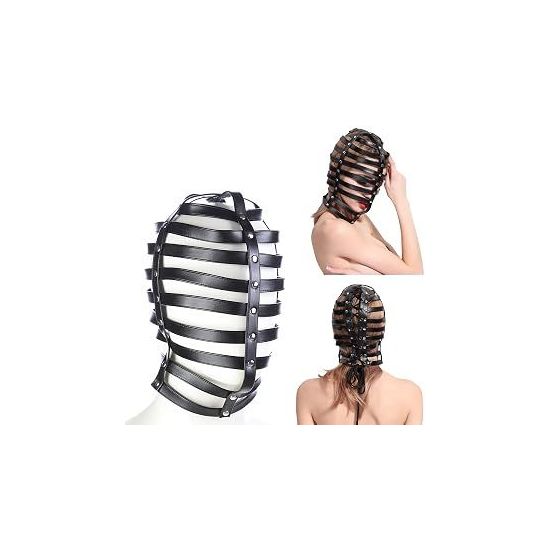 Erotická dámská maska napodobuje design šermířské masky, sexy prodyšná maska, pro otrokyně, cosplay, fetiš, omezování a bondáž, pro ženy a muže