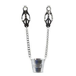 Kovové svorky na bradavky s vedierkom na retiazke, nipple clamps with buckets/jugs