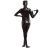 Celoplošný Spandex overal s otvorem na ústa a oči, černý, CATSUIT, zip je na zádech
